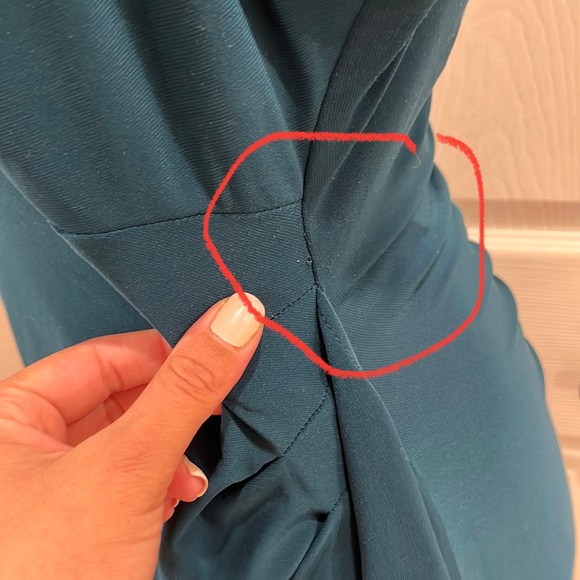 R&M Richard’s Lace Cap Sleeve Green Teal Cocktail Dress - Picture 13 of 14